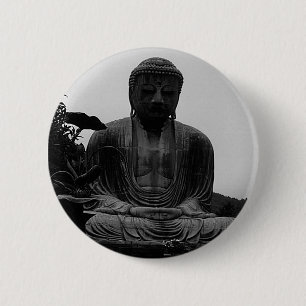 Oude Japan Kamakura Grote Boeddha Ronde Button 5,7 Cm