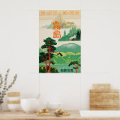 Oude Japan Kirishima Reisposter Kagoshima Poster (Keuken)