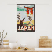 Oude Japan Miyajima Torii Gate Reisposter Poster (Keuken)