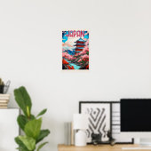 Oude Japandreizenposter Poster (Thuiskantoor)