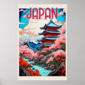 Oude Japandreizenposter Poster (Voorkant)