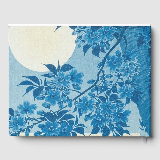 Oude Japanse Blauwe Kersenbloesem Gastenboek (Achterkant)