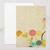 Oude Japanse bloemen Uitnodiging (Voorkant / Achterkant)