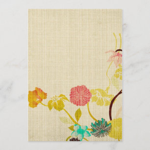 Oude Japanse bloemen Uitnodiging