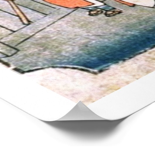 Oude Japanse brug Ukiyo-e Poster (Hoek)