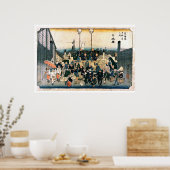 Oude Japanse brug Ukiyo-e Poster (Keuken)