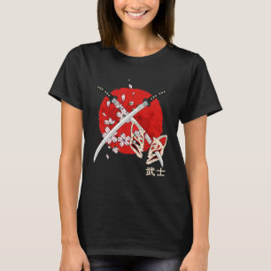 Oude Japanse Cherry Blossom Samurai Katana Swo T-shirt