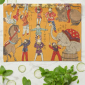 Oude Japanse Circusposter Ukiyo-e Kunst Theedoek (Gevouwen)