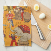 Oude Japanse Circusposter Ukiyo-e Kunst Theedoek (Quarter Fold)