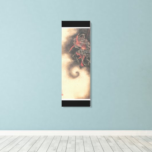 Oude Japanse demon schilderen Canvas Afdruk (Insitu (Houten vloer))