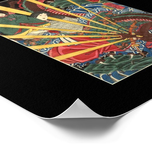 Oude Japanse drakenverf Circa 1860's Poster (Hoek)