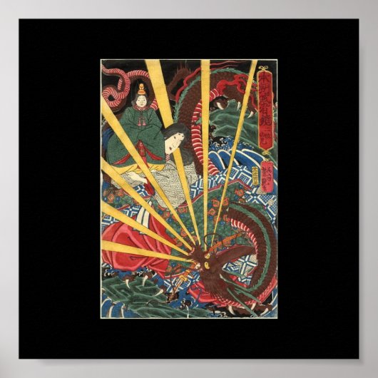 Oude Japanse drakenverf Circa 1860's Poster (Voorkant)