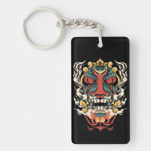 Oude Japanse Duivelkunst Sleutelhanger