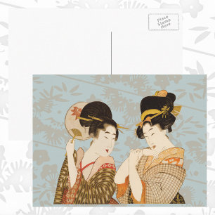 Oude Japanse Geisha Meisjes in Kimono's Briefkaart