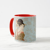 Oude Japanse Geisha Meisjes in Kimono's Mok (Voorkant links)