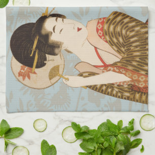 Oude Japanse Geisha Meisjes in Kimono's Theedoek