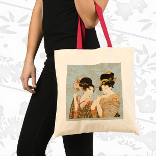 Oude Japanse Geisha Meisjes in Kimono's Tote Bag