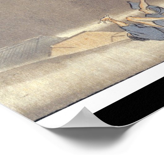 Oude Japanse Ghost/demon-schildering Poster (Hoek)