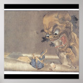 Oude Japanse Ghost/demon-schildering Poster (Voorkant)