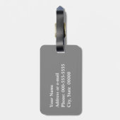 Oude Japanse golven, grijs en wit Bagagelabel (Achterkant verticaal)