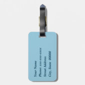 Oude Japanse Golven, Marine- en Hemelblauw Bagagelabel (Achterkant verticaal)