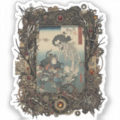 Oude Japanse Gothic Collage Sticker (Voorkant)