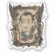 Oude Japanse gotische collage – Sticker (Voorkant)