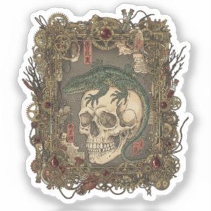 Oude Japanse gotische collage sticker