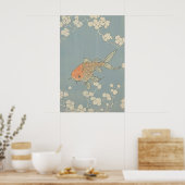 Oude Japanse Goudvisprint - Retro Japan Poster (Keuken)