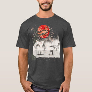 Oude Japanse grafische kunst Ontwerp Japanse kerke T-shirt