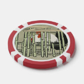 Oude Japanse Haan achter Bamboehek Kunst Poker Chips (Enkel)