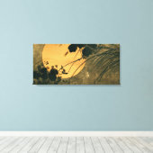 Oude Japanse herfstgras in het maanlicht Canvas Afdruk (Insitu (Houten vloer))
