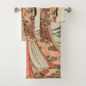 Oude Japanse houttekening met vrouw Bad Handdoek (Insitu)