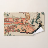 Oude Japanse houttekening met vrouw Bad Handdoek (Handdoek)
