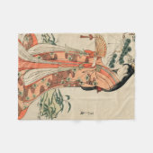 Oude Japanse houttekening met vrouw Fleece Deken (Voorkant (Horizontaal))