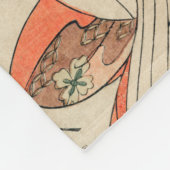 Oude Japanse houttekening met vrouw Fleece Deken (Hoek)