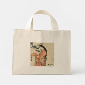 Oude Japanse houttekening met vrouw Mini Tote Bag (Achterkant)