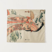 Oude Japanse houttekening met vrouw Wandkleed (Voorkant (horizontaal))