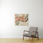 Oude Japanse houttekening met vrouw Wandkleed (In Situ (horizontaal))