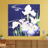 Oude Japanse Iris-kunstprint Kogyo Tsukioka Canvas Afdruk (Insitu (Woonkamer))