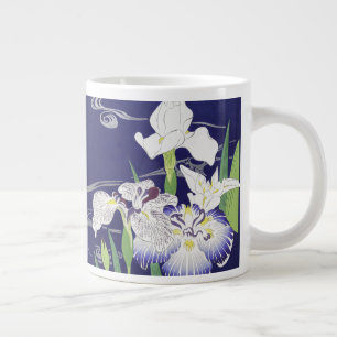 Oude Japanse Iris-kunstprint Kogyo Tsukioka Grote Koffiekop