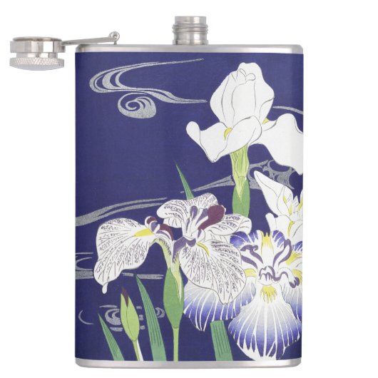 Oude Japanse Iris Kunstprint Kogyo Tsukioka Heupfles (Geopend)