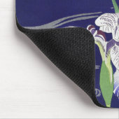 Oude Japanse Iris-kunstprint Kogyo Tsukioka Muismat (Hoek)