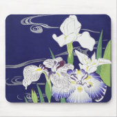 Oude Japanse Iris-kunstprint Kogyo Tsukioka Muismat (Voorkant)
