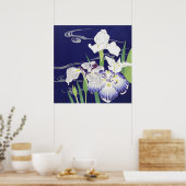 Oude Japanse Iris-kunstprint Kogyo Tsukioka Poster (Keuken)