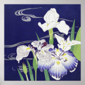 Oude Japanse Iris-kunstprint Kogyo Tsukioka Poster (Voorkant)