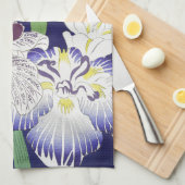 Oude Japanse Iris-kunstprint Kogyo Tsukioka Theedoek (Quarter Fold)