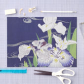 Oude Japanse Iris-kunstprint Kogyo Tsukioka Tissuepapier (Craft)