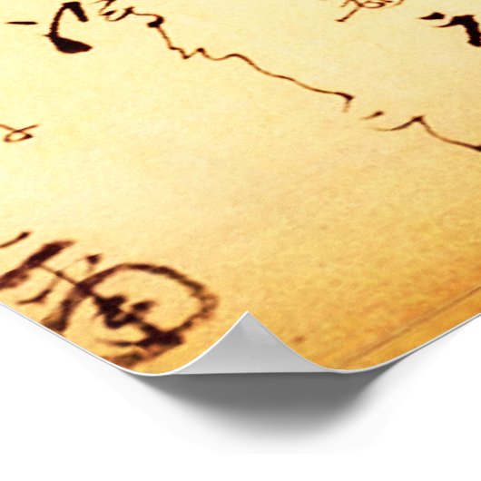 Oude Japanse Kanji Poster (Hoek)