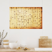 Oude Japanse Kanji Poster (Keuken)